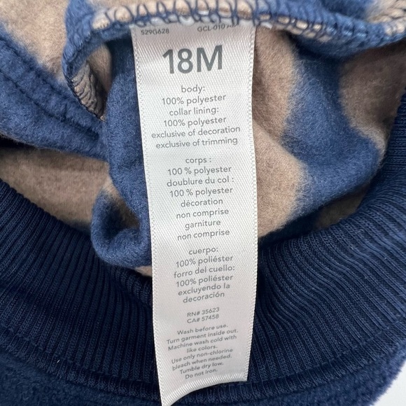 just one you By Carter’s Blue Brown Fleece Vest and Jogger Set Size 12 Months - Picture 6 of 9